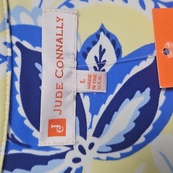 Jude Connally Long Sleeve V-neck Collar Tunic: Blue/Yellow Floral: Size- L - Picture 6 of 15